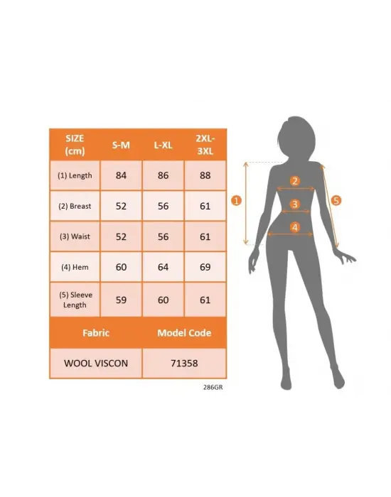 Kadın Uzun Kollu Balıkçı Yaka Asimetrik Kesim Detaylı Antrasit Yün Viskon Bluz