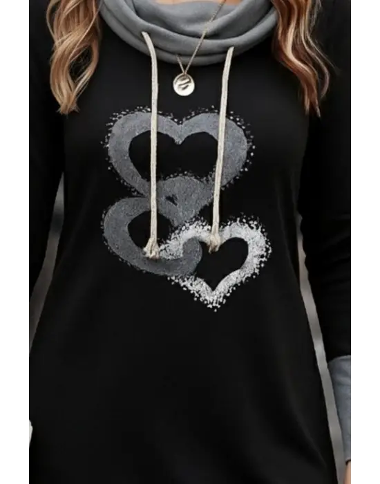 Kadın Uzun Kollu Balıkçı Yaka Bağcıklı Iki Iplik Elbise