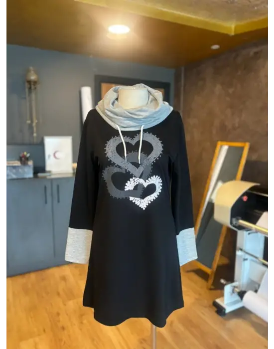 Kadın Uzun Kollu Balıkçı Yaka Bağcıklı Iki Iplik Elbise