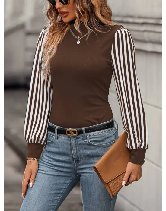 Kadın Uzun Kollu Balıkçı Yaka Bürümcük Bluz