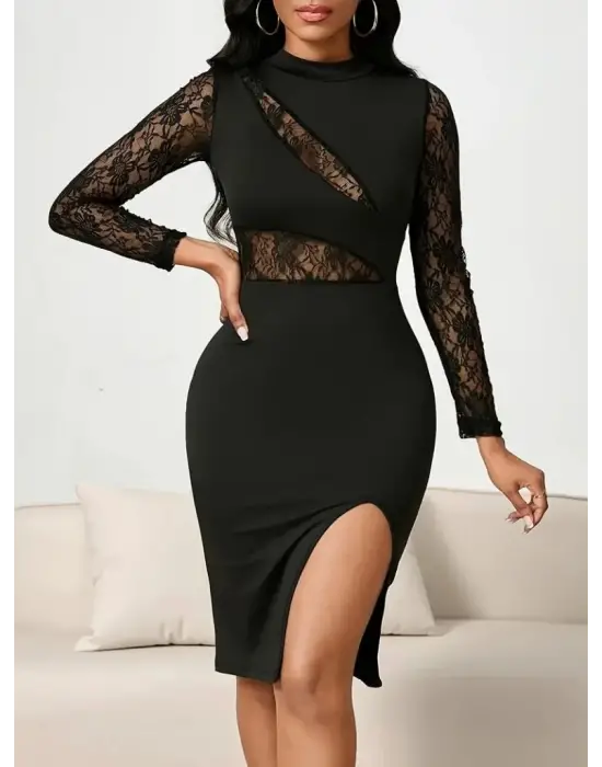 Etkileyici Mini İthal Krep Elbise