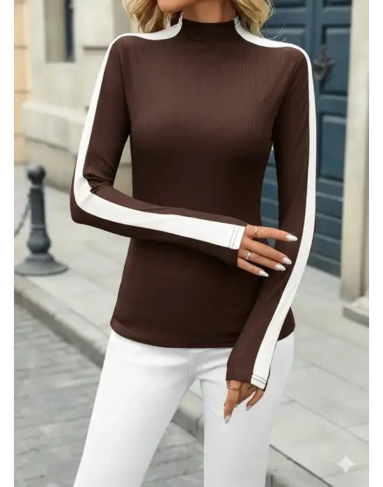 Kadın Uzun Kollu Balıkçı Yaka Kaşkorse Bluz