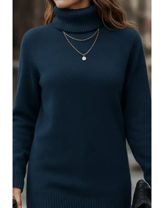 Kadın Uzun Kollu Balıkçı Yaka Triko Bluz