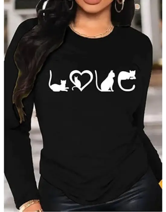 Omarı Şık Baskılı Kadın Uzun Kollu Viskon Bluz