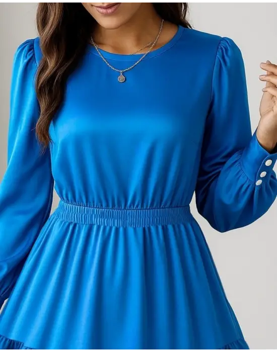 Zarif Kadın Bisiklet Yaka Elbise