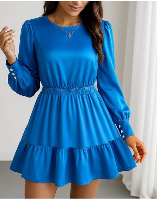 Zarif Kadın Bisiklet Yaka Elbise