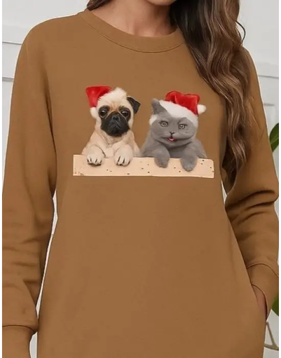 Kadın Uzun Kollu Bisiklet Yaka Desenli Viskon Iki Iplik Bluz