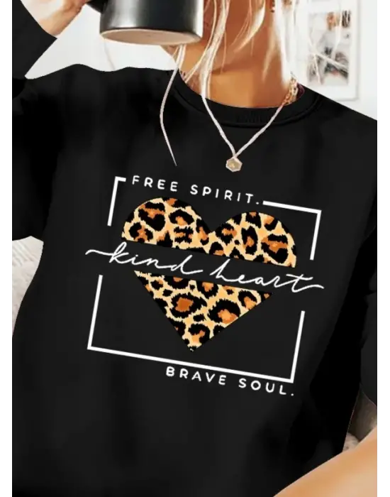 Kadın Uzun Kollu Bisiklet Yaka Desenli Viskon Iki Iplik Bluz