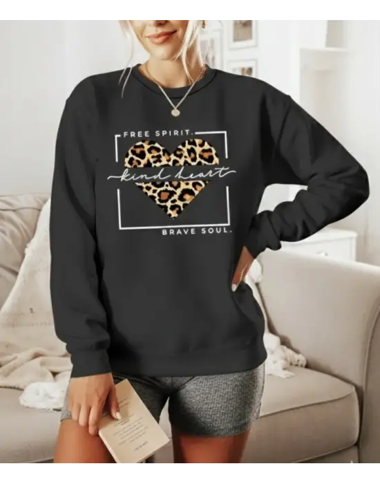 Kadın Uzun Kollu Bisiklet Yaka Desenli Viskon Iki Iplik Bluz