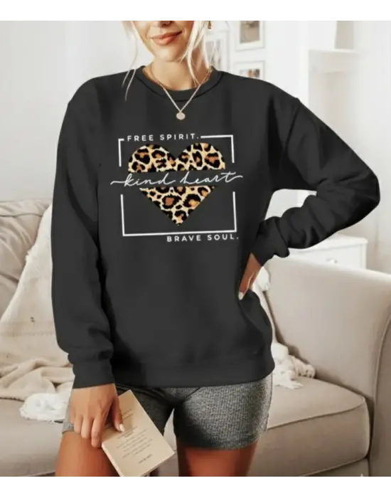 Kadın Uzun Kollu Bisiklet Yaka Desenli Viskon Iki Iplik Bluz