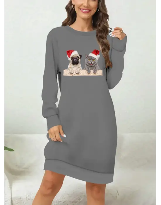 Omarı Modern Desenli Uzun Kollu Kadın Bluzu