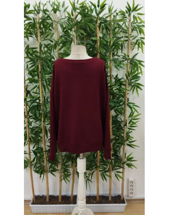 Omarı Feminen Desenli Uzun Kollu Viskon Bluz