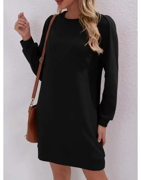 Omarı Şık Kadın Uzun Kollu Elbise