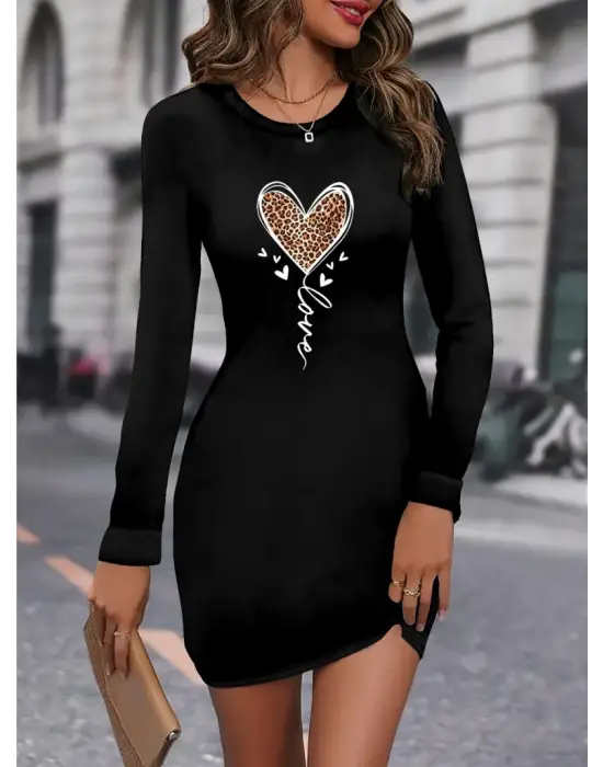 Omarı Şık ve Rahat Kadın Viskon Elbise