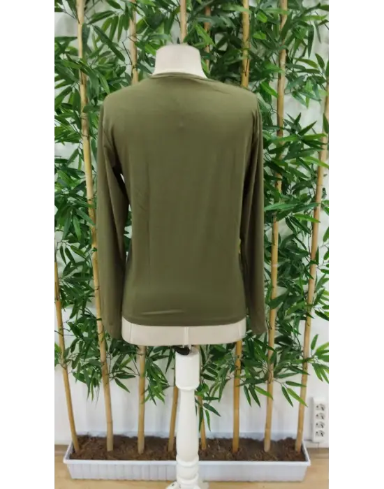 Kadın Uzun Kollu Bisiklet Yaka Kurukafa Desenli Viskon Bluz