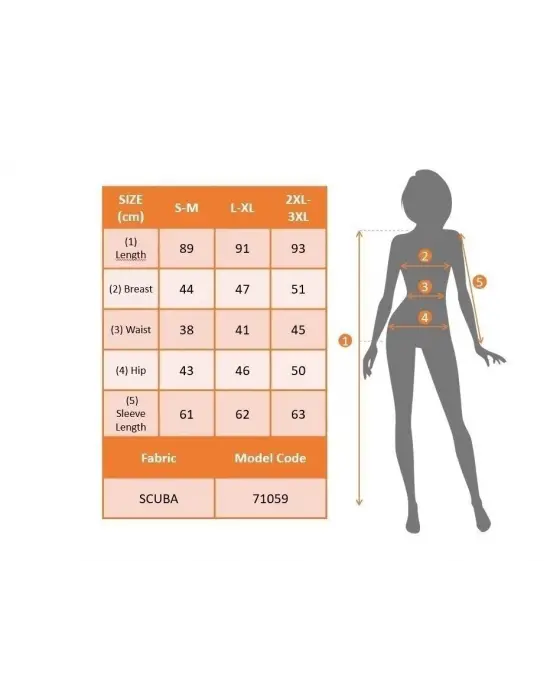 Kadın Uzun Kollu Bisiklet Yaka Scuba Midi Boy Elbise