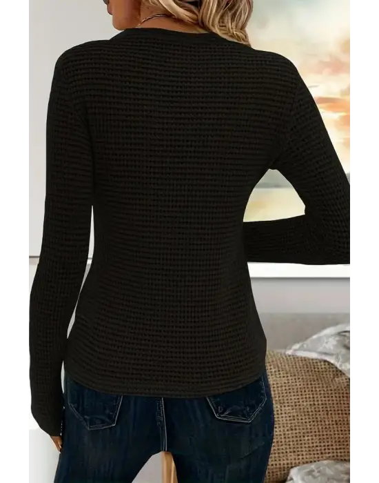 Kadın Uzun Kollu Bisiklet Yaka Triko Kazak