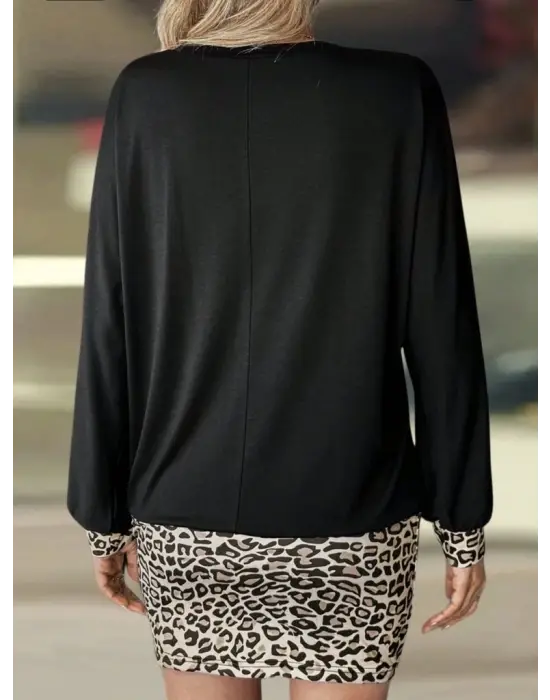 Modern Bisiklet Yaka Mini Elbise