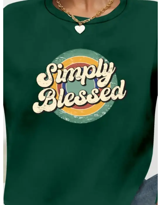 Kadın Uzun Kollu Bisiklet Yaka Viskon Iki Iplik Bluz