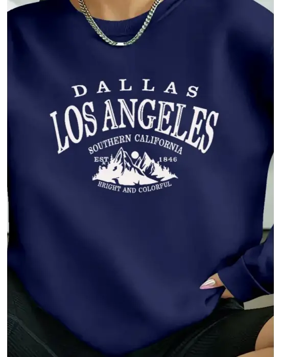 Kadın Uzun Kollu Bisiklet Yaka Viskon Iki Iplik Bluz