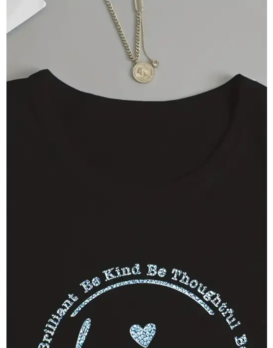 Kadın Uzun Kollu Bisiklet Yakabe Youdesenli Viskon Bluz