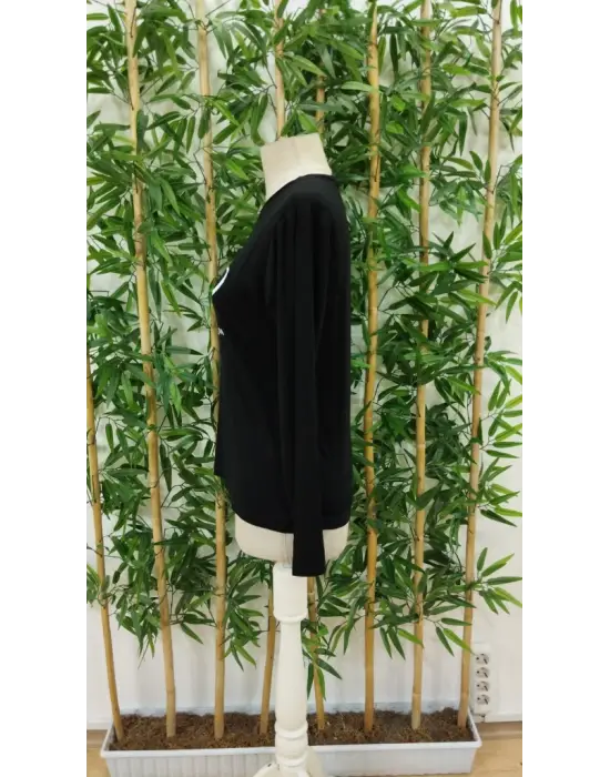 Kadın Uzun Kollu Bisiklet Yakabe Youdesenli Viskon Bluz