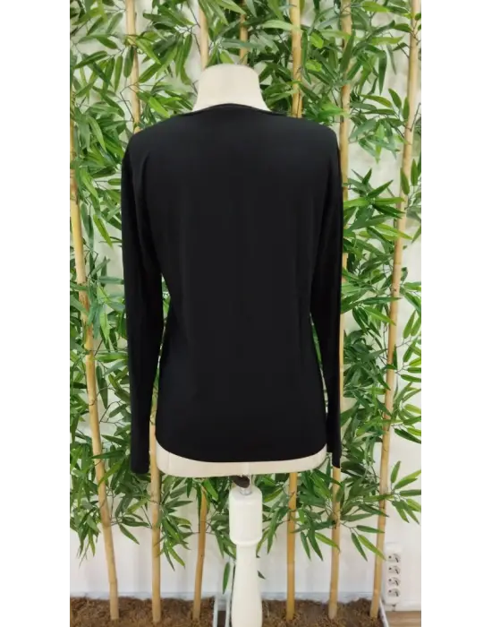 Kadın Uzun Kollu Bisiklet Yakabe Youdesenli Viskon Bluz