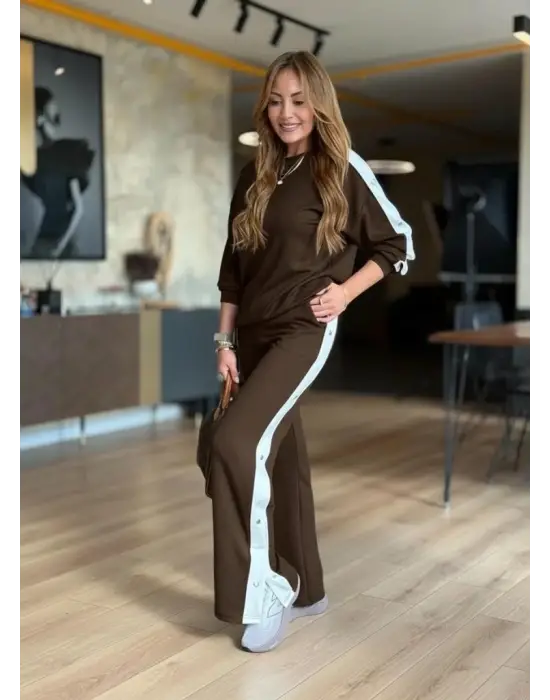 Modern Kadın Bisiklet Yakalı Viskon Takım