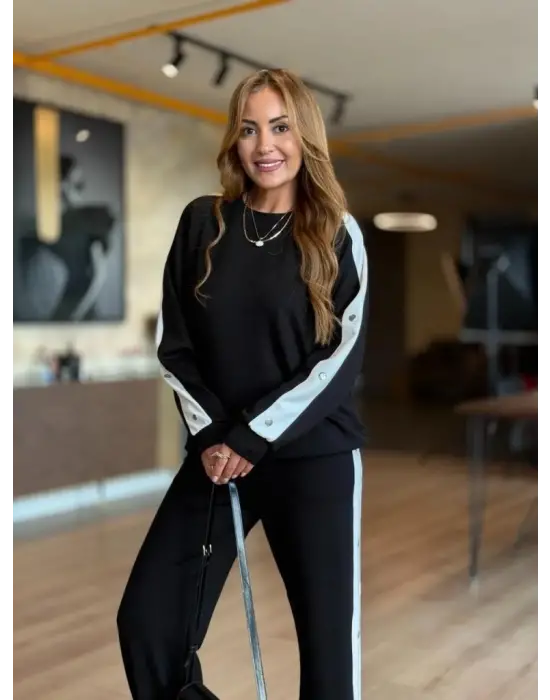 Modern İki İplik Bluz ve Pantolon Takımı