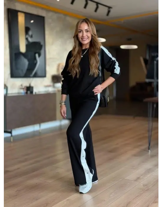 Modern İki İplik Bluz ve Pantolon Takımı