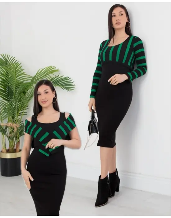 Kadın Uzun Kollu Büstiyer Ve Askılı Mini Elbise Fırsat ürün Ikili Takım