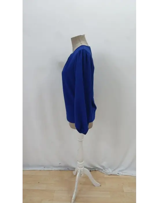 Kadın Uzun Kollu Damla Detaylı Ithal Krep Bluz