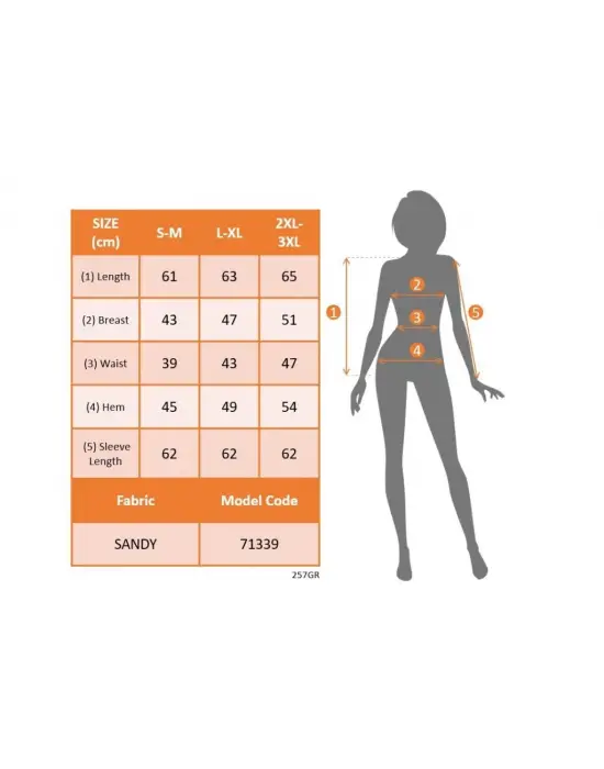 Kadın Uzun Kollu Derin Degaje Yakalı Taşlı Sandy Bluz