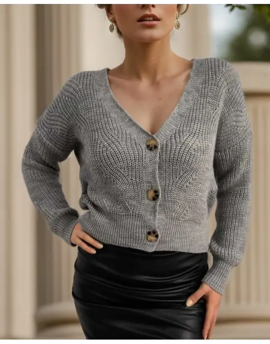 Kadın Modern Uzun Kollu Triko Hırka