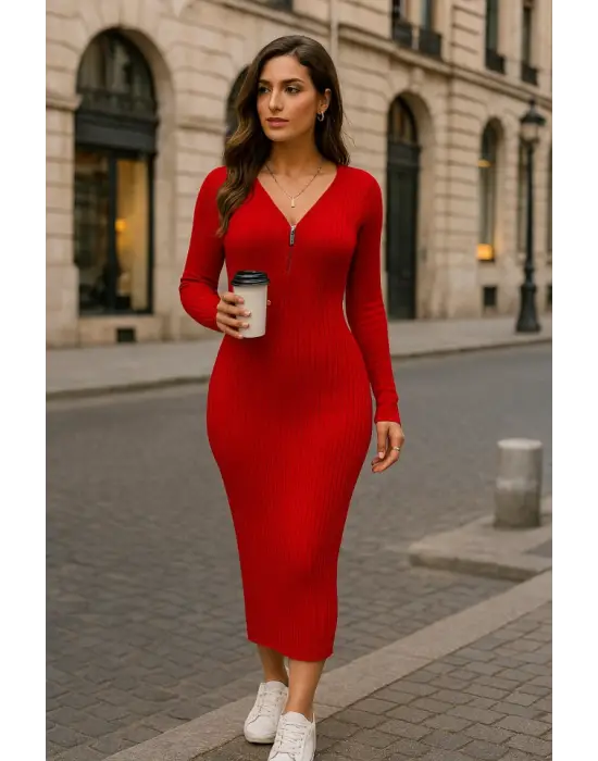 Omarı Şık Kadın Maxi Elbise