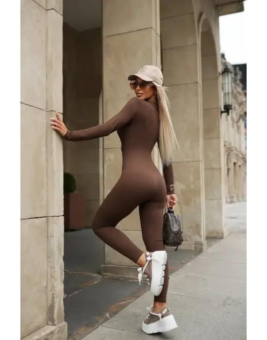 Kadın Uzun Kollu Fermuarlı Kaşkorse Tulum