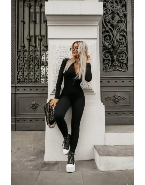 Kadın Uzun Kollu Fermuarlı Kaşkorse Tulum