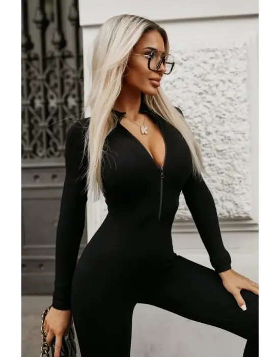 Kadın Uzun Kollu Fermuarlı Kaşkorse Tulum