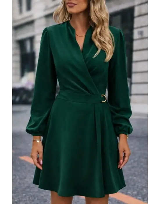 Stylish Mini Krep Elbise