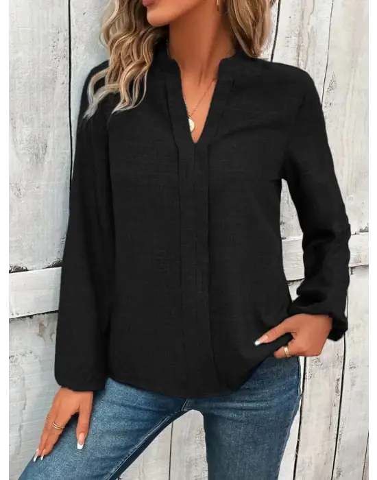 Kadın Hakim Yaka Uzun Kollu Bluz