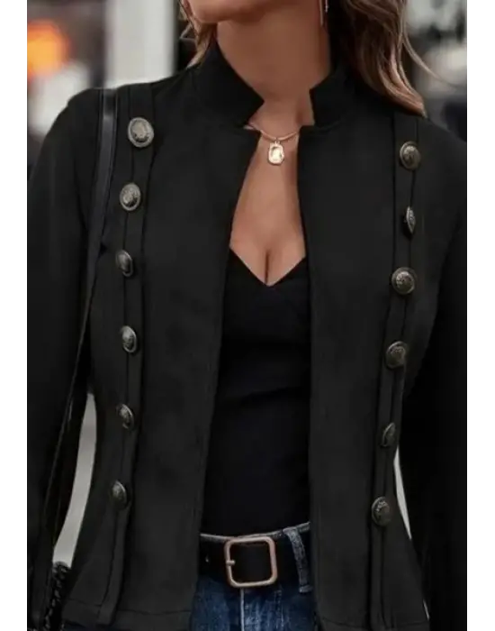 Kadın Uzun Kollu Hakim Yaka Süet Ceket