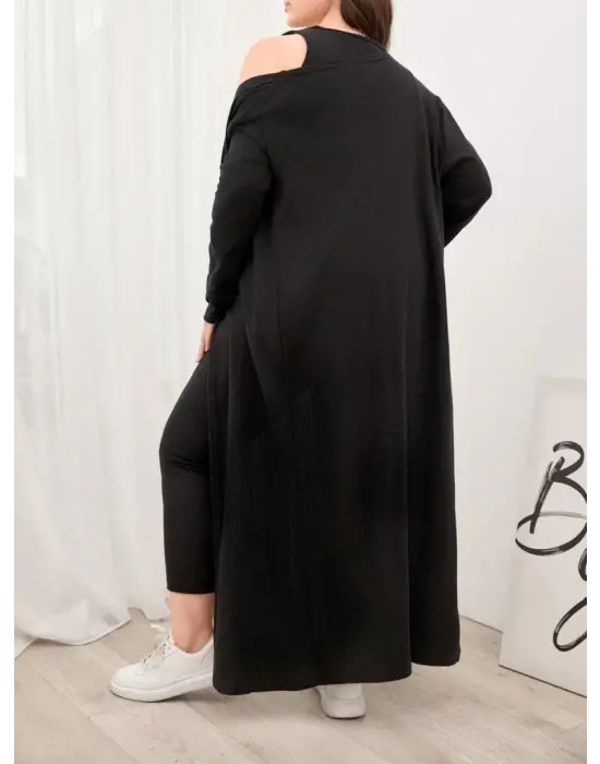 Kadın Uzun Kollu Hırka Atlet Ve Eşofman Yün Viskon üçlü Takım