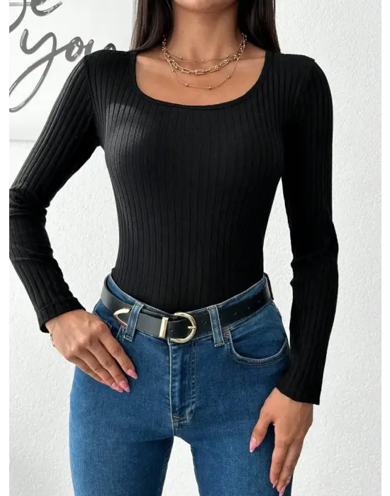 Kadın Uzun Kollu Kaşkorse Bluz