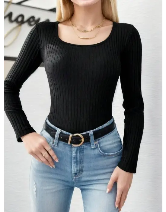 Kadın Uzun Kollu Kaşkorse Bluz