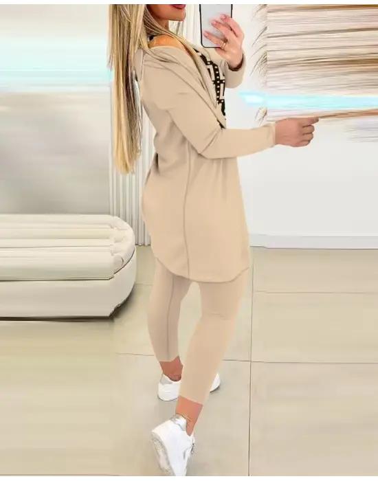 Kadın Uzun Kollu Krep üçlü Takım