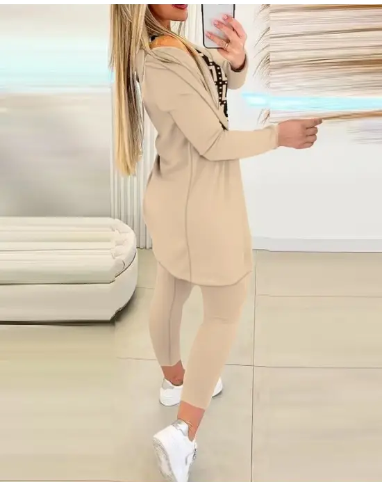 Kadın Uzun Kollu Krep üçlü Takım