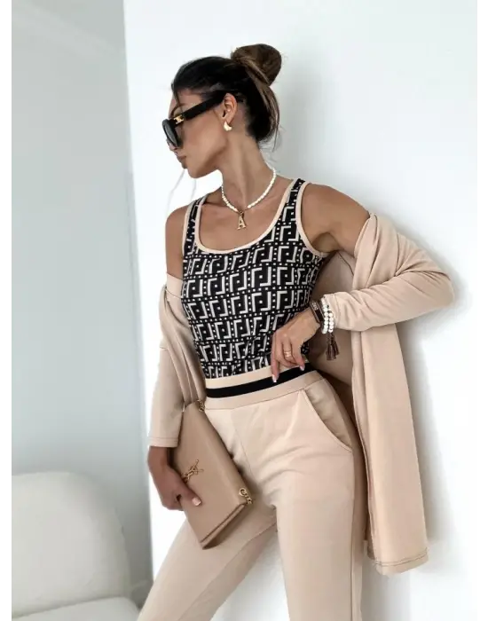 Kadın Uzun Kollu Krep Takım