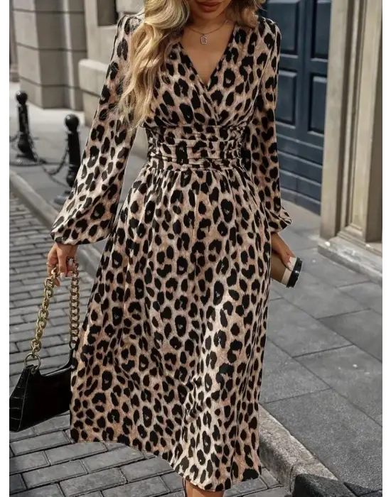 Otantik Kadın Midi Modal Elbise