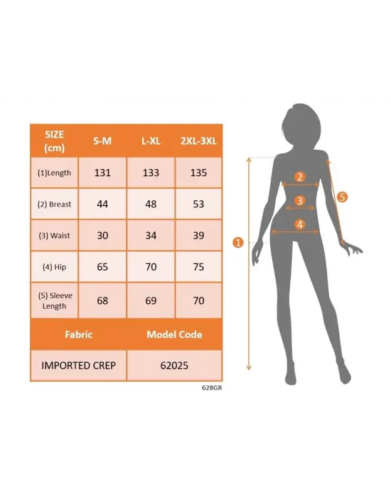 Kadın Uzun Kollu Kruvaze Yaka Beli Kemerli Yırtmaçlı Uzun Ithal Krep Elbise