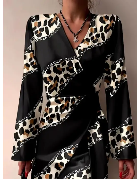 Asimetrik Detaylı Mini Modal Elbise